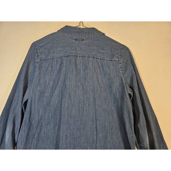 Lot Of 2 Old Navy Lightweight Denim Blue Long Sleeve Button Shirt Women's Small - Picture 9 of 16
